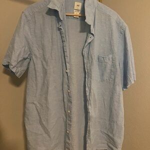 H&M Light Blue Casual Button-Down Shirt
